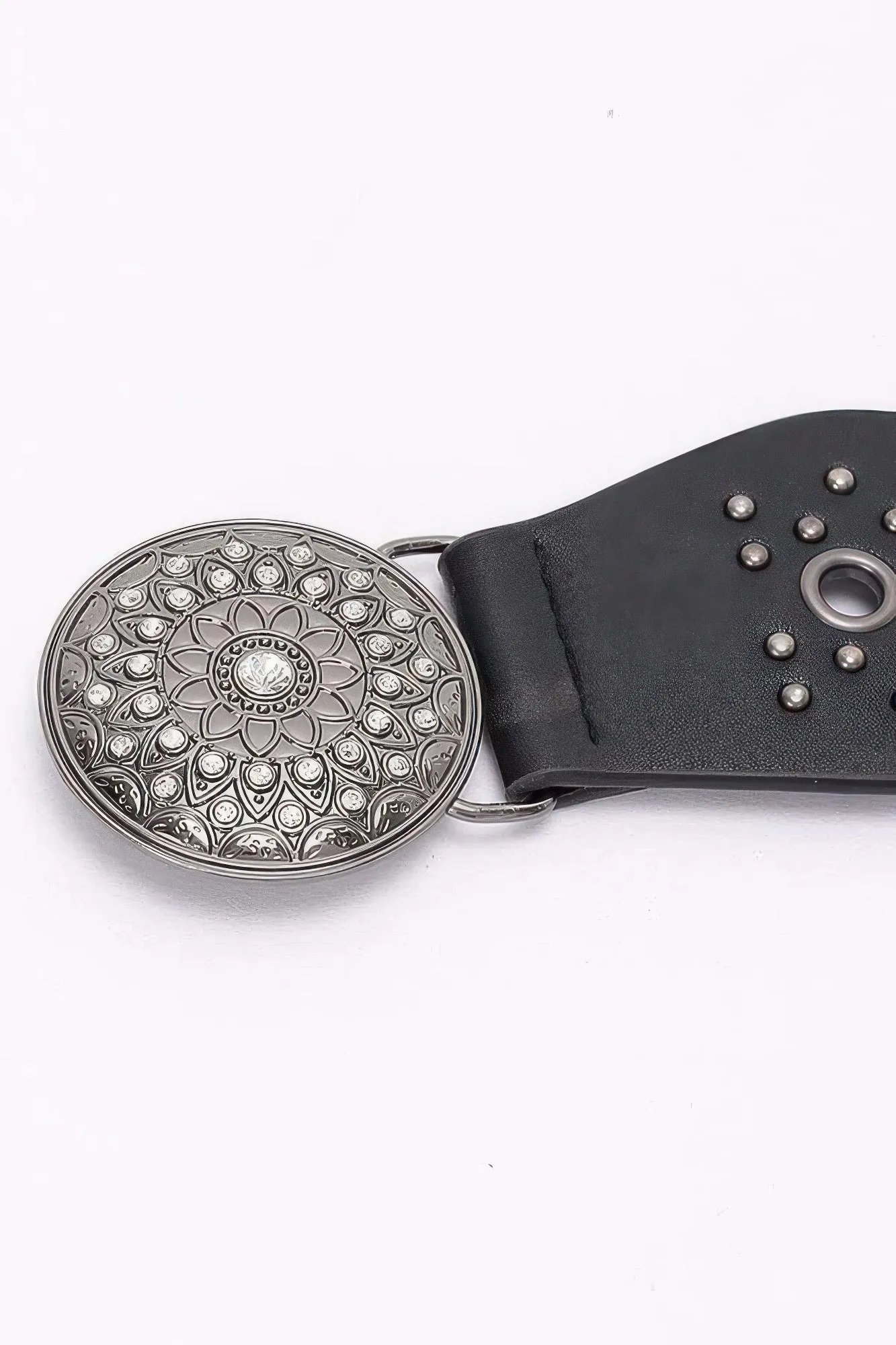 Multi Metal Round Pu Vintage Belt
