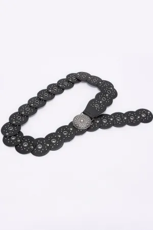 Multi Metal Round Pu Vintage Belt