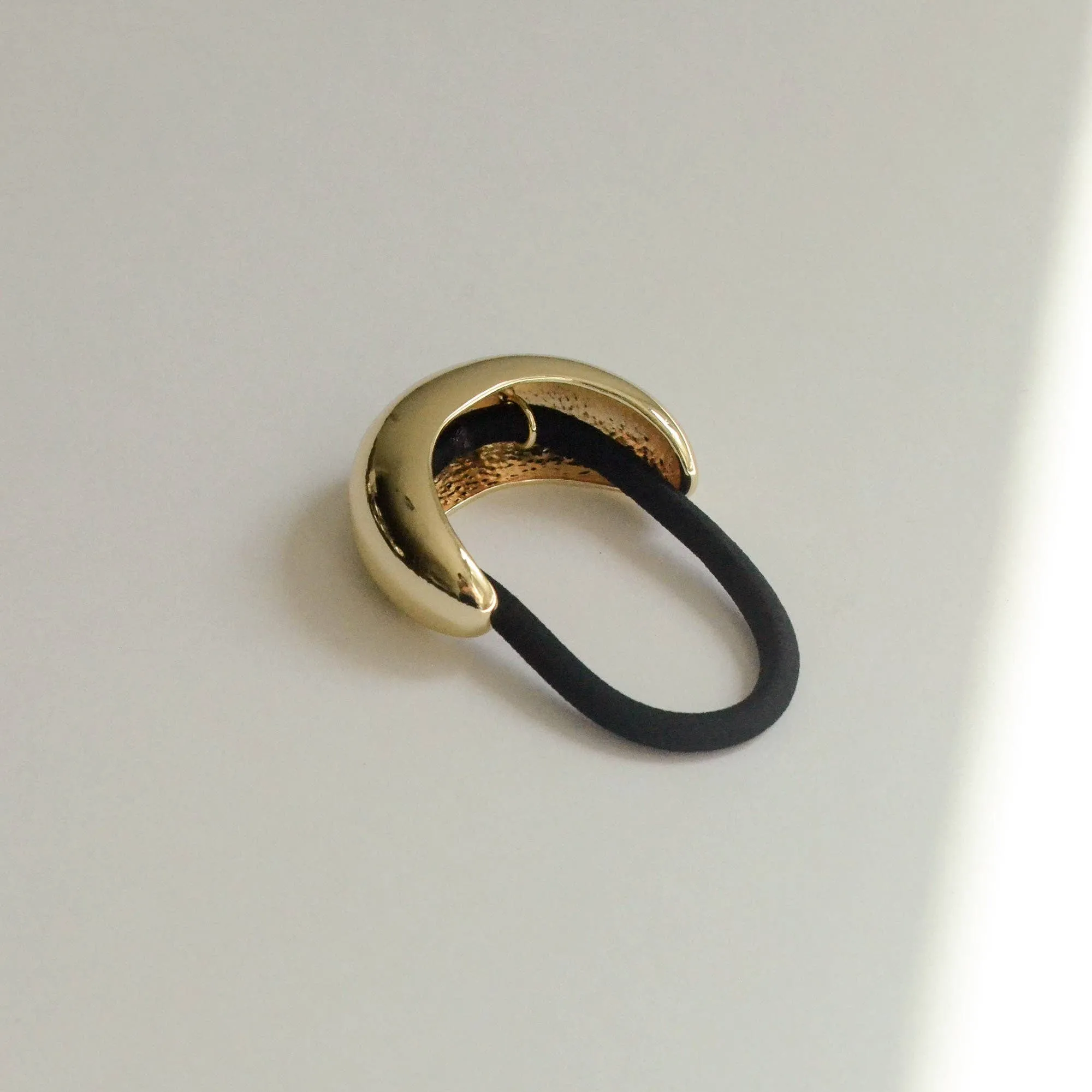 Narrow Crescent Metal Cuff Hair Tie | Gold
