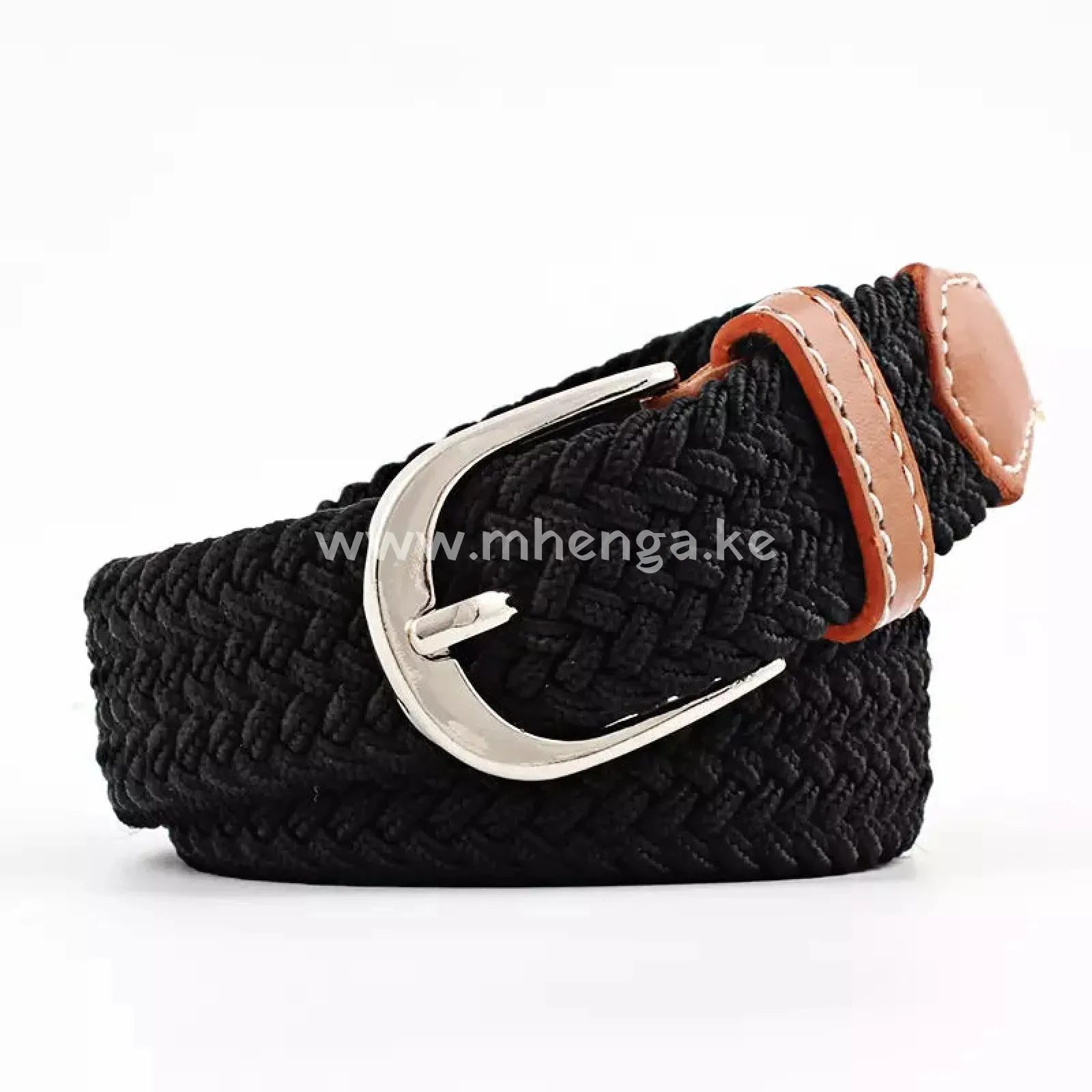 Narrow Width Elastic Belts , Stretch Braided Skinny Fabric Woven Women or Girl Jeans Dress Casual Belt
