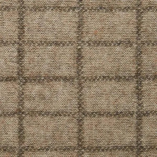 NZ Merino Possum Check Scarf with Leather Trim