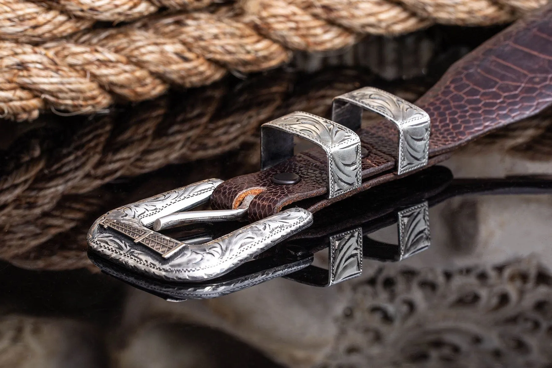 Oil Derrick 4-Piece Ranger Buckle Set