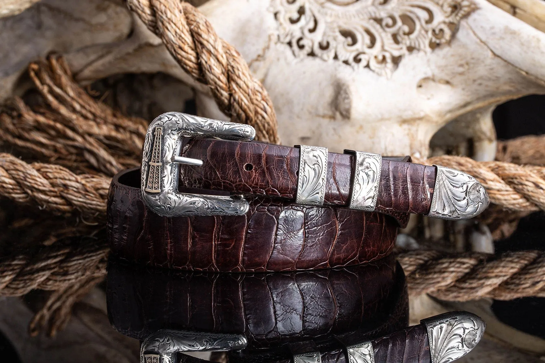 Oil Derrick 4-Piece Ranger Buckle Set