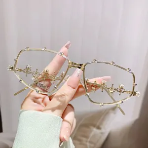 Oval Rhinestone Vintage Diamond Sunglasses
