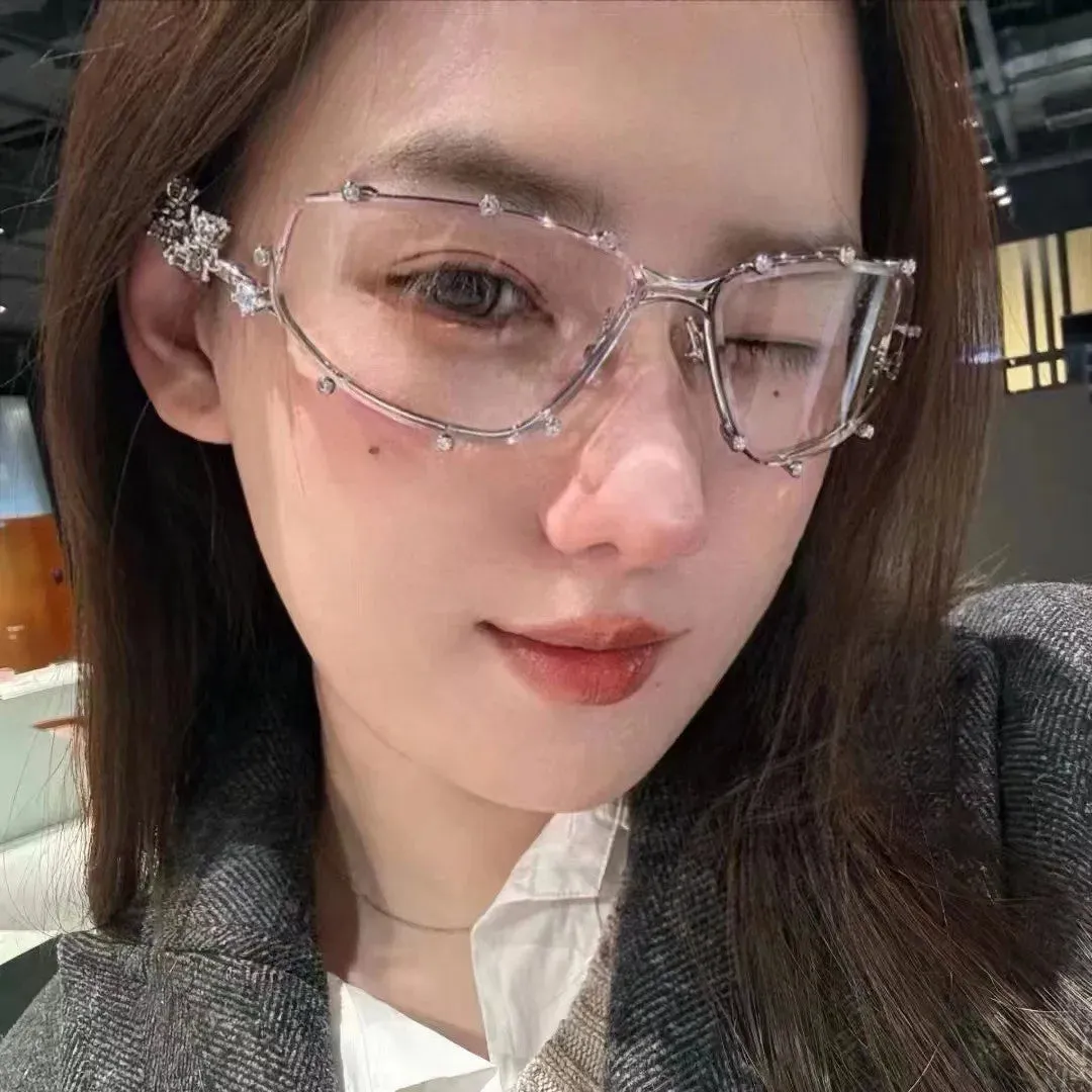 Oval Rhinestone Vintage Diamond Sunglasses
