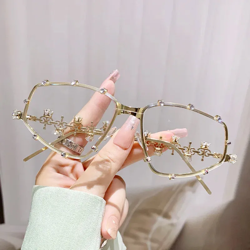 Oval Rhinestone Vintage Diamond Sunglasses