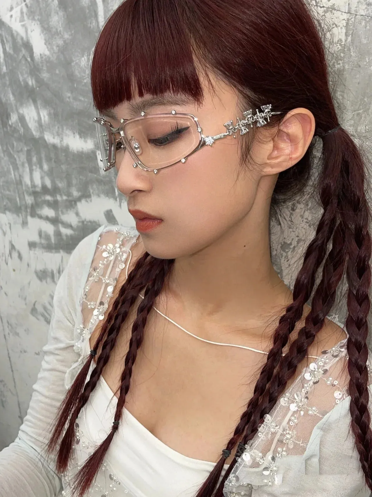 Oval Rhinestone Vintage Diamond Sunglasses