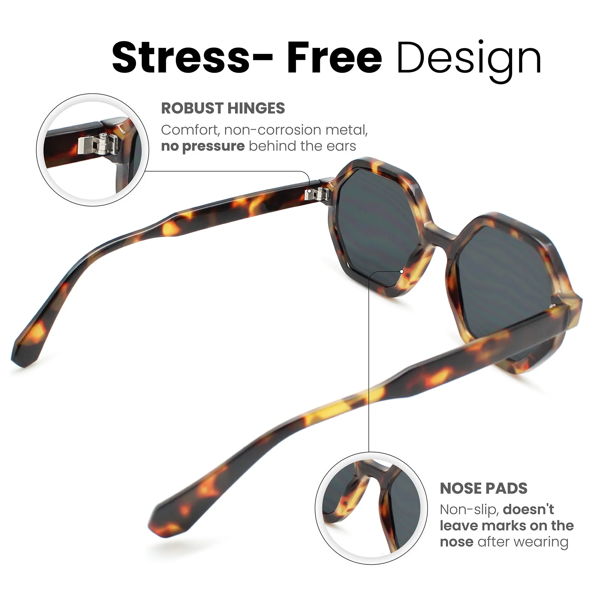 Oversized Hexagon Womens Sunglasses | C-5606