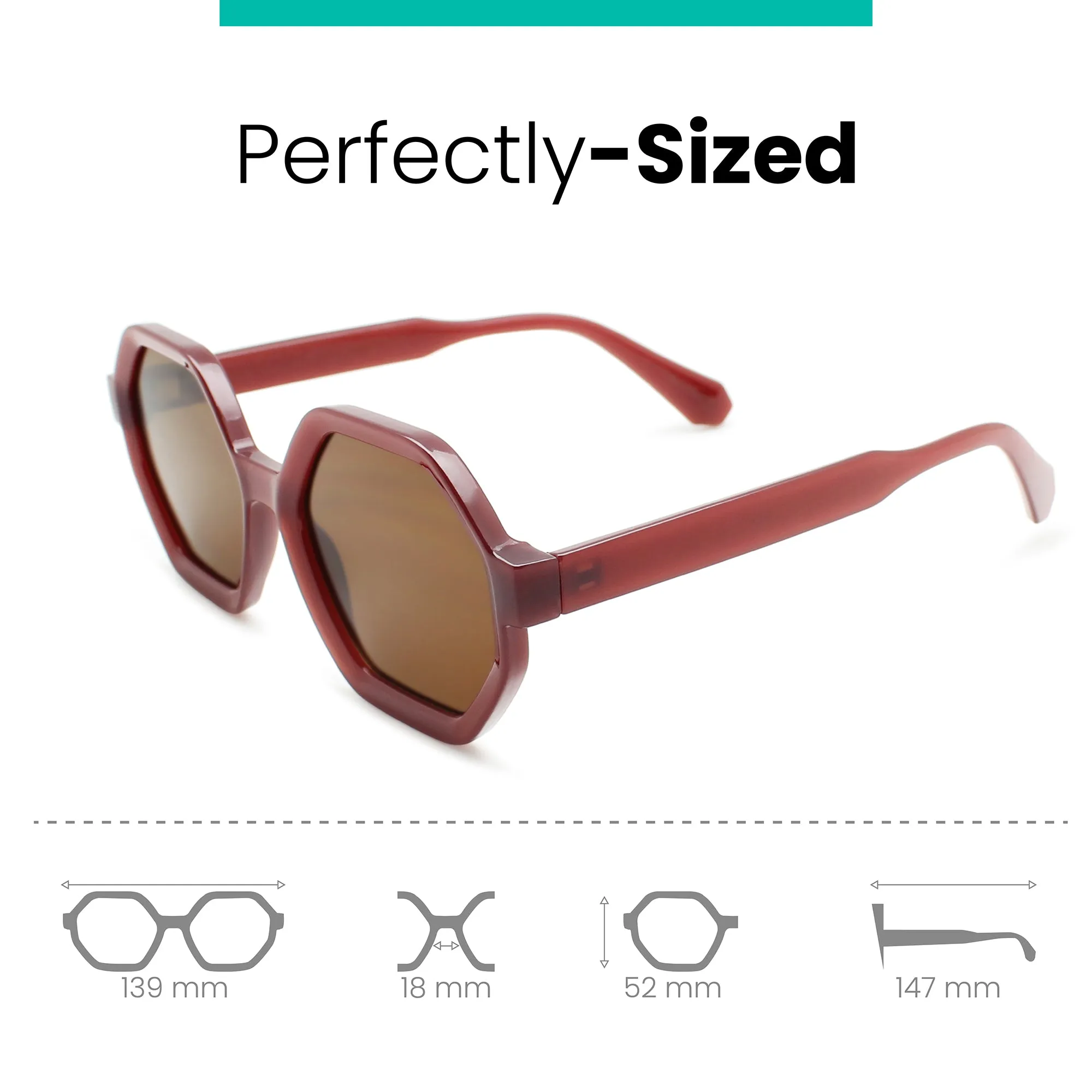 Oversized Hexagon Womens Sunglasses | C-5606
