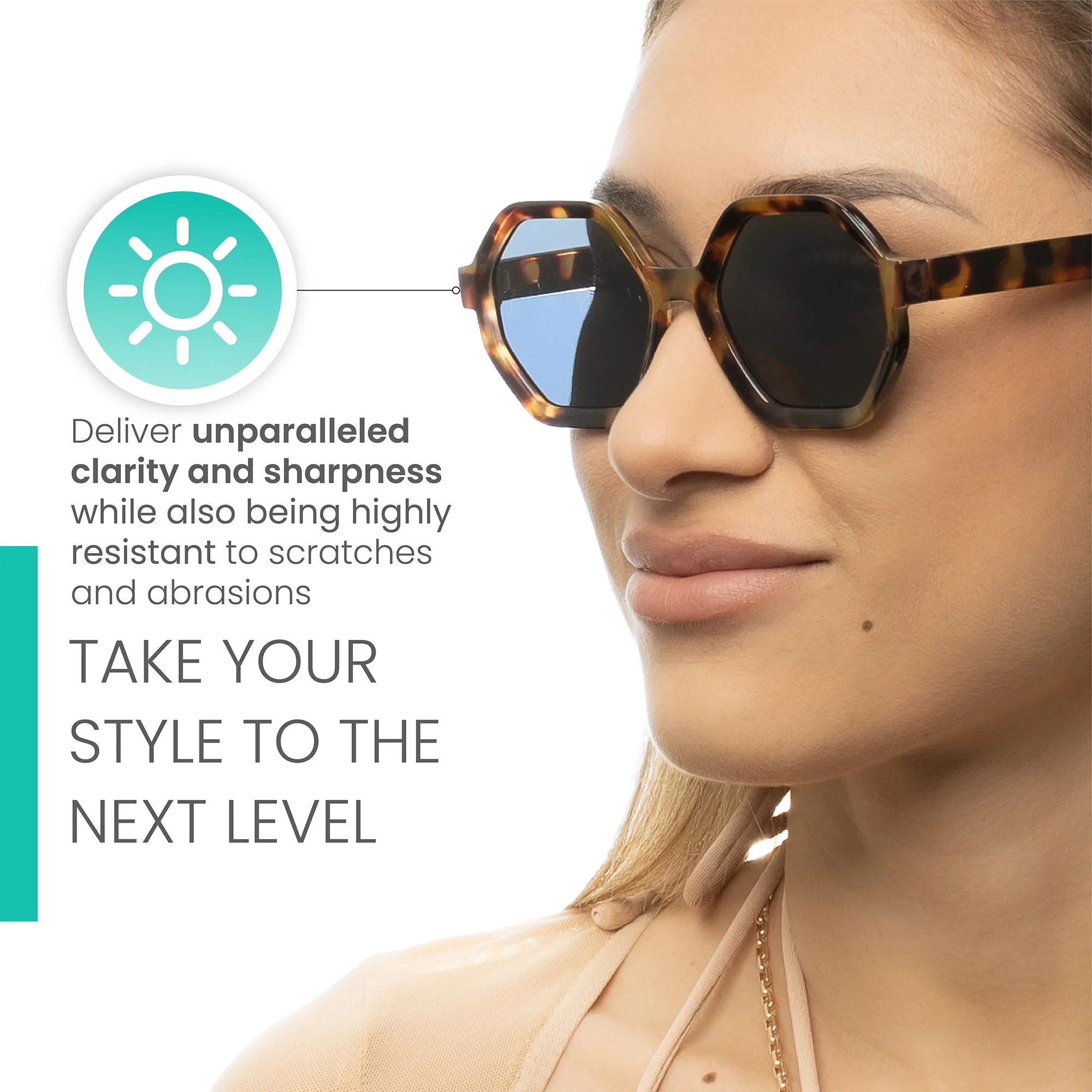 Oversized Hexagon Womens Sunglasses | C-5606
