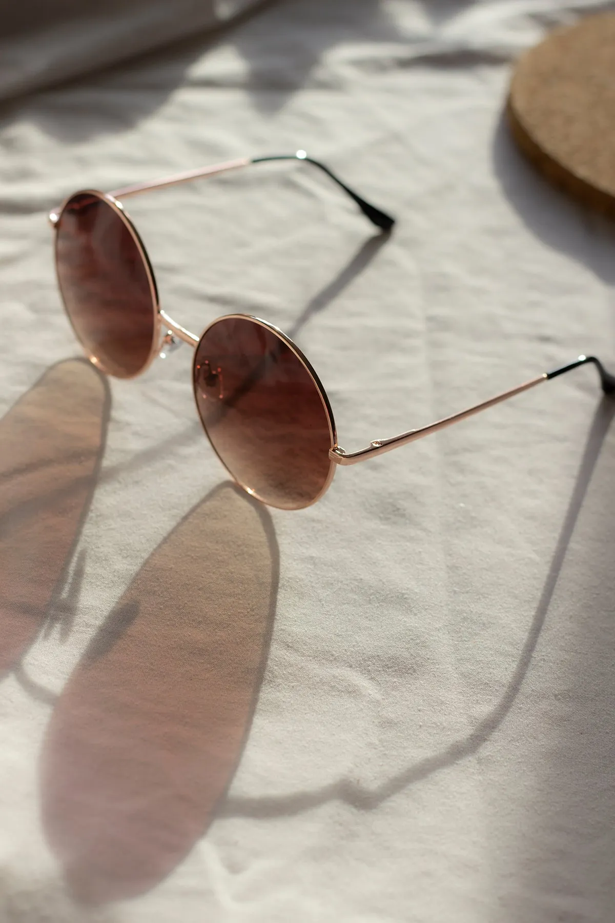 Oversized Round Circle Wire Frame Sunglasses