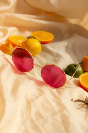 Oversized Round Circle Wire Frame Sunglasses