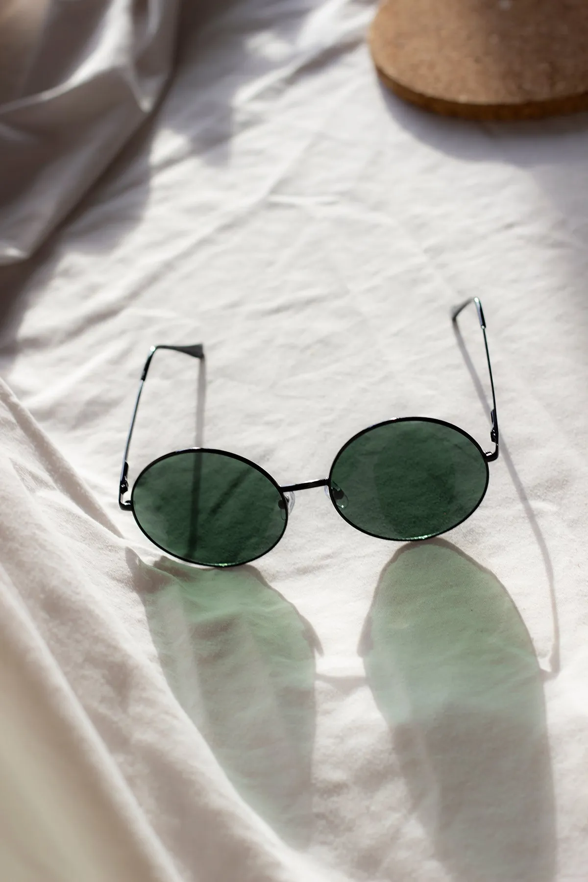Oversized Round Circle Wire Frame Sunglasses
