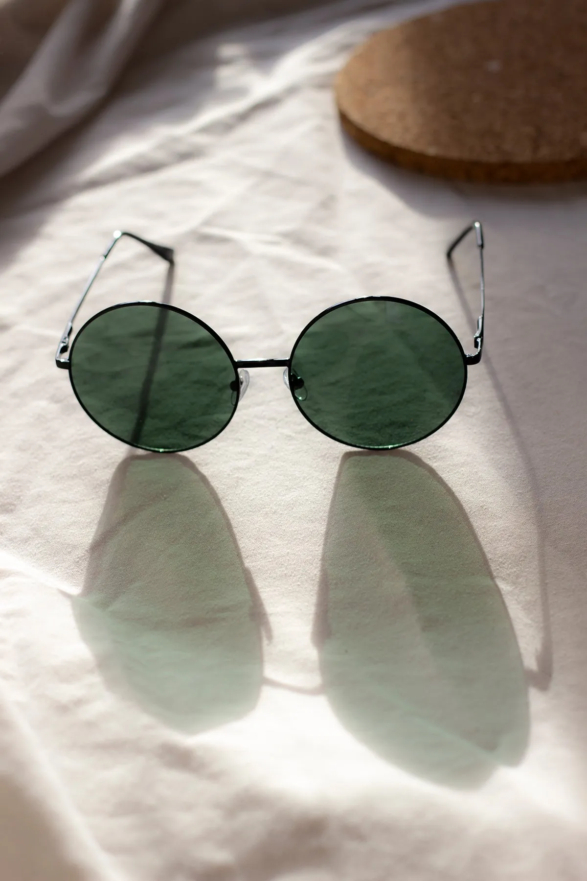 Oversized Round Circle Wire Frame Sunglasses