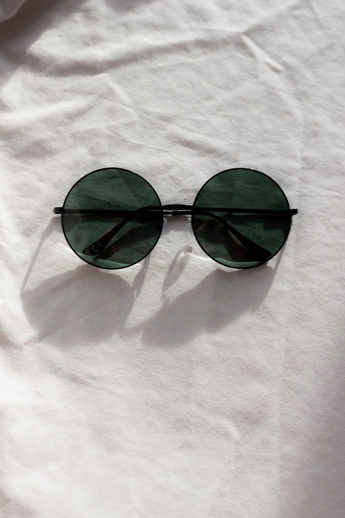 Oversized Round Circle Wire Frame Sunglasses