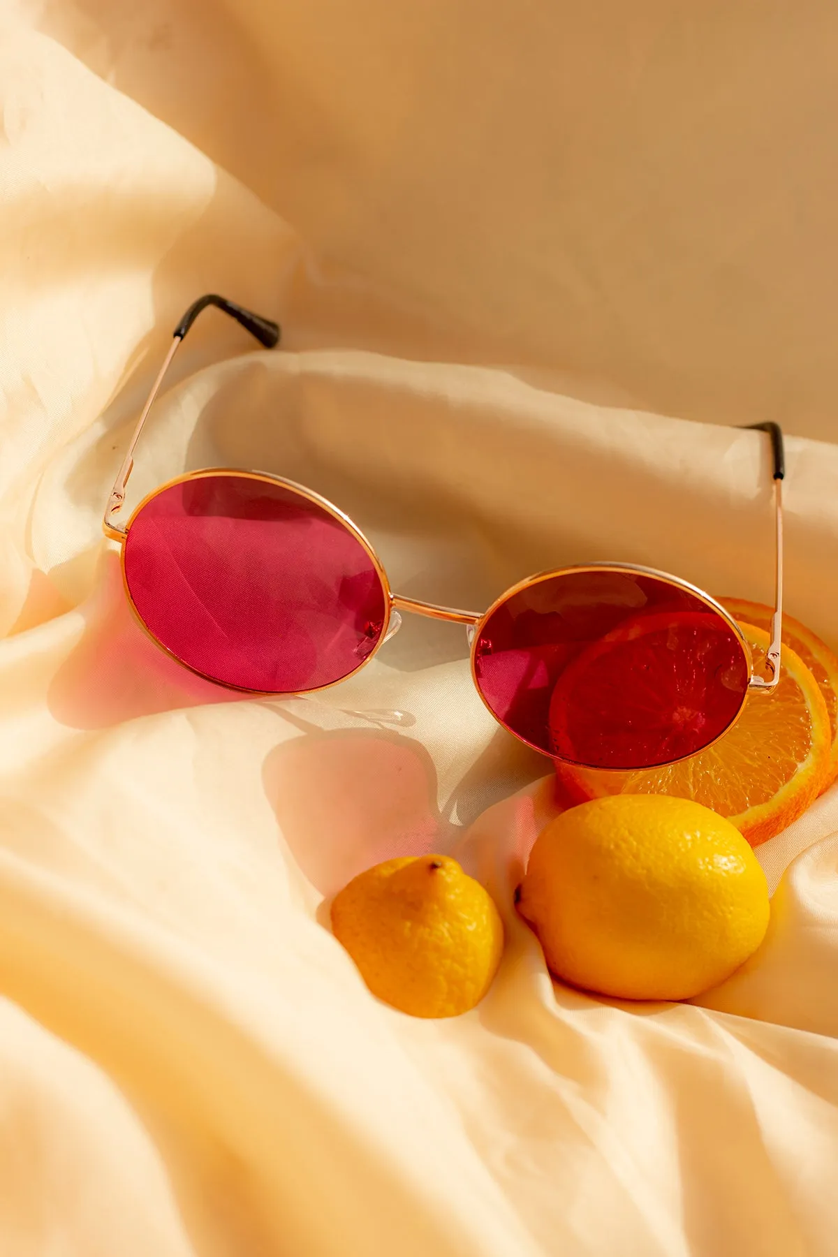 Oversized Round Circle Wire Frame Sunglasses
