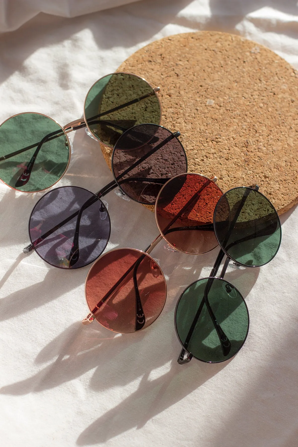 Oversized Round Circle Wire Frame Sunglasses