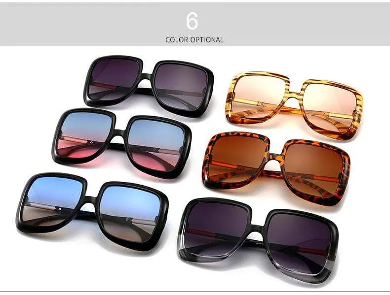 Oversized Sunglasses Women 2021 Vintage Square Fashion Big Large Grain Frame