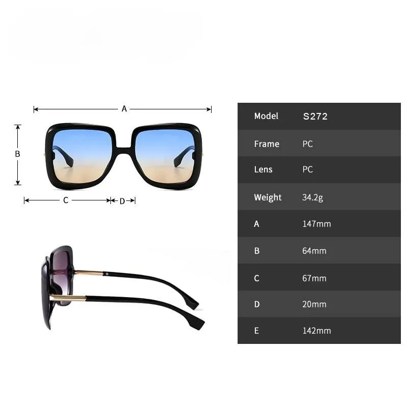 Oversized Sunglasses Women 2021 Vintage Square Fashion Big Large Grain Frame