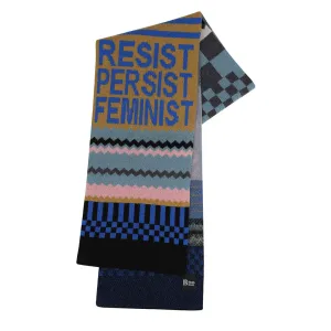Patchwork Lambswool Scarf in Klein Blue Flax & Petrel