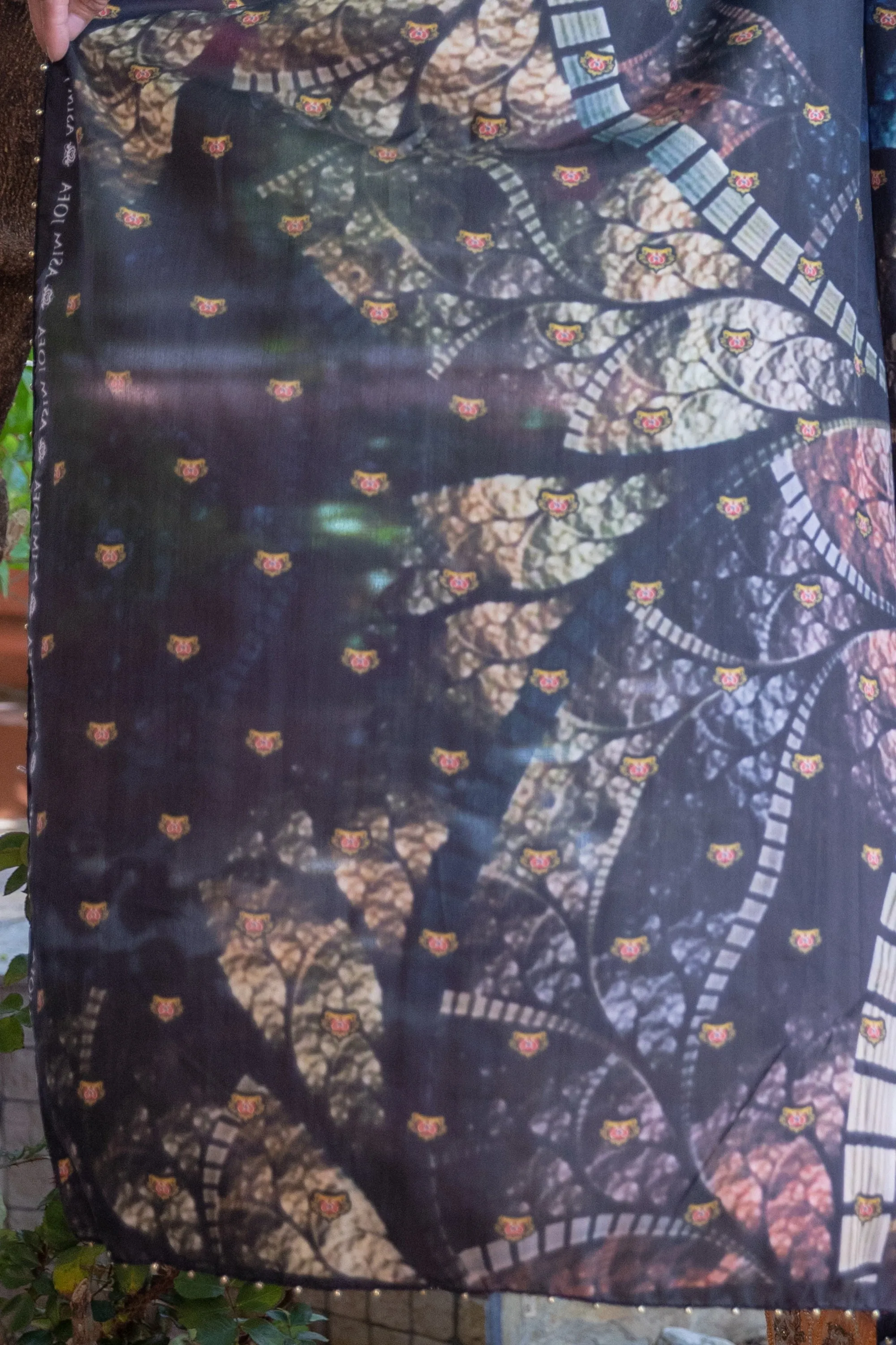 Peach Silk & Chiffon Suit Salwar Kameez