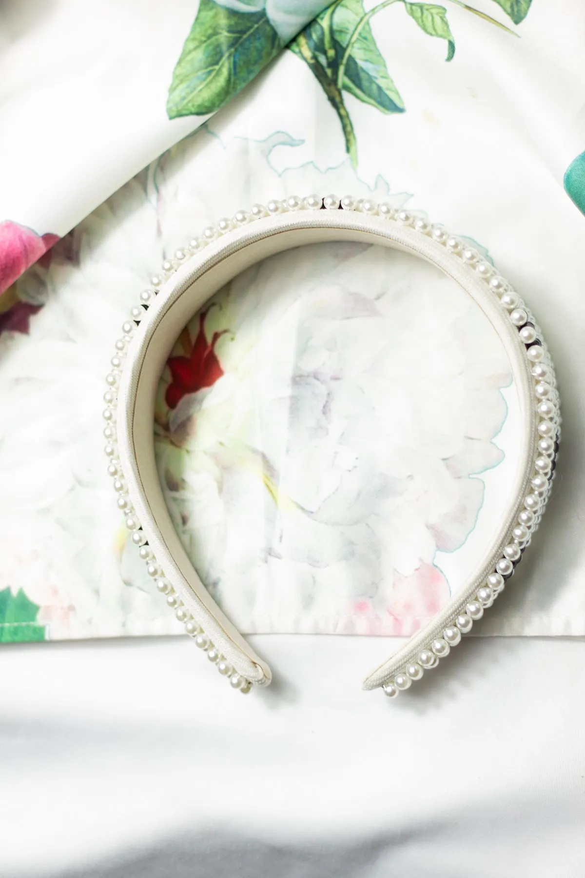 Pearl Beaded Polka Dot Headband