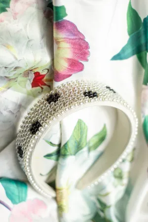 Pearl Beaded Polka Dot Headband