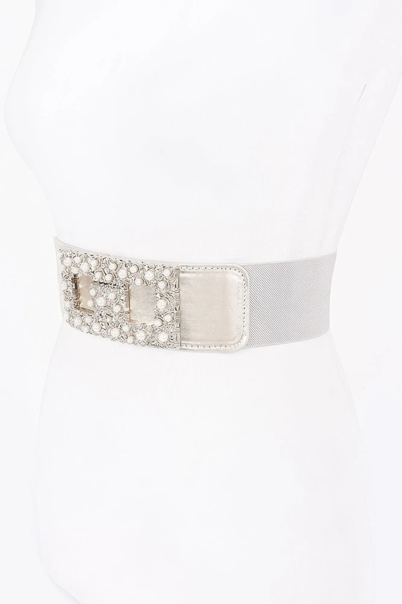Pearl Metal Buckle Elastic Belt