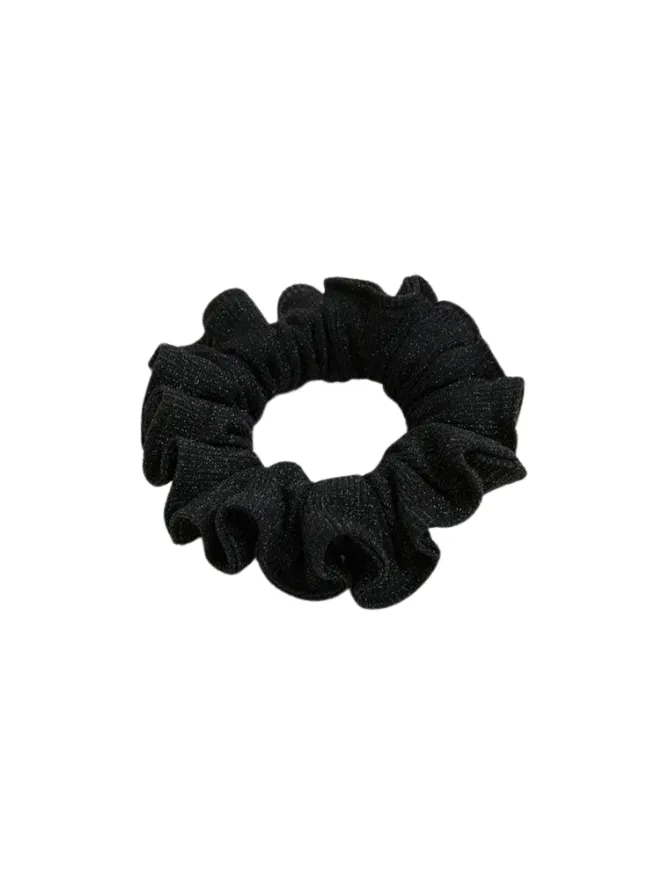 Peggy Shiny Black Scrunchie