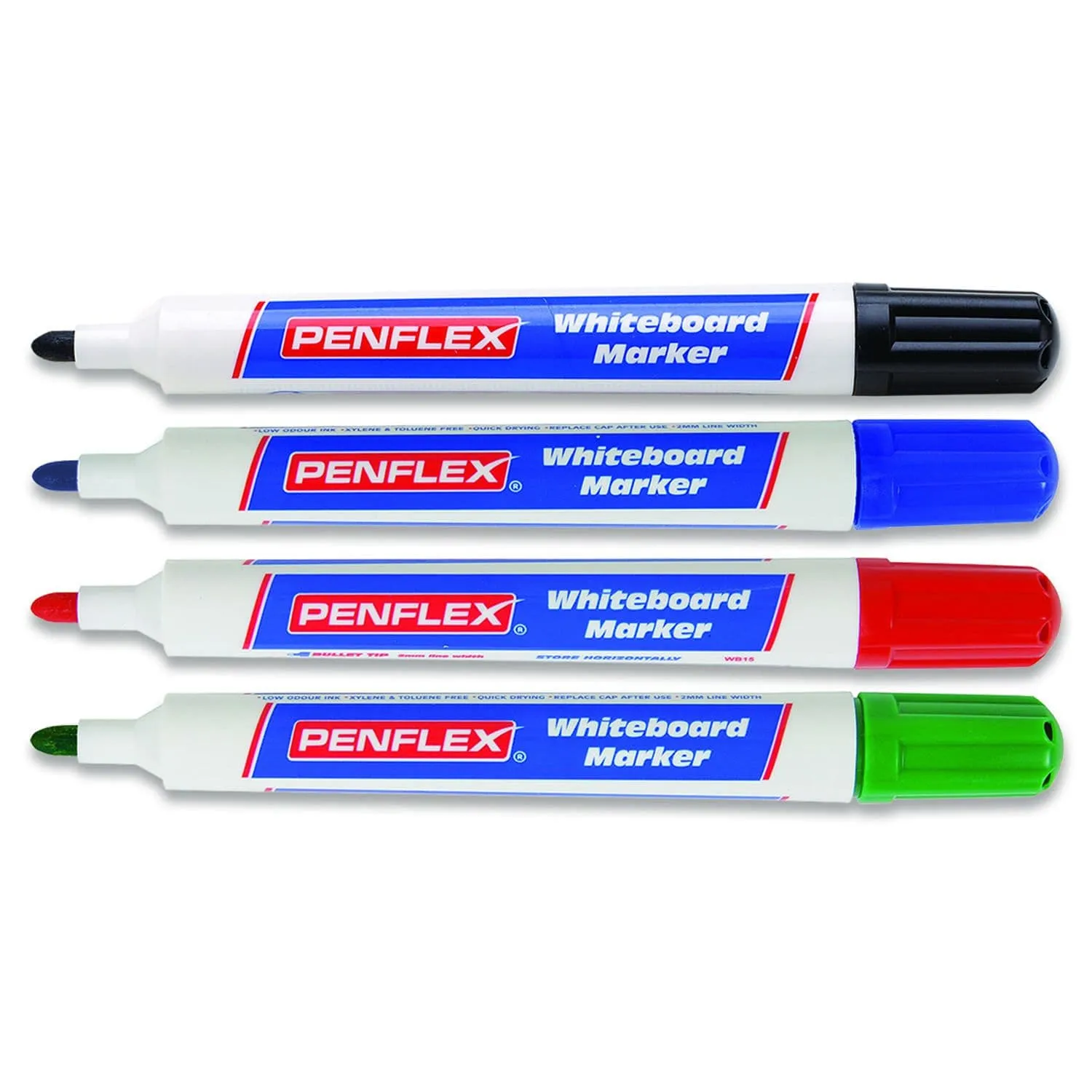 Penflex Whiteboard Markers Wallet of 4 Assorted Colours