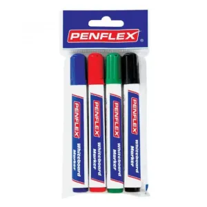 Penflex Whiteboard Markers Wallet of 4 Assorted Colours