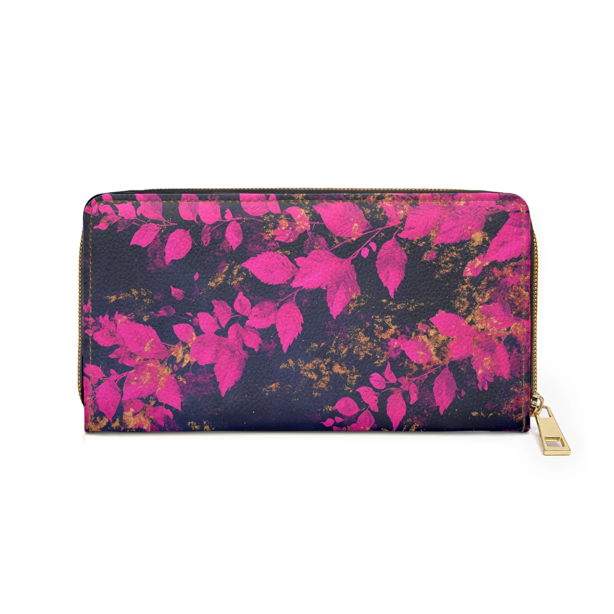 Pink and Black Leaf Cell Phone Clutch Wallet – Chic, Stylish, and Functional for Everyday Elegance