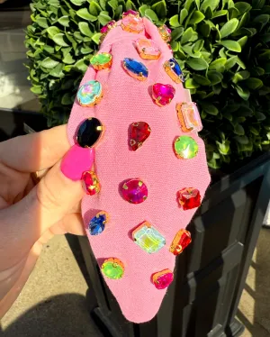 Pink Chunky Stone Headband
