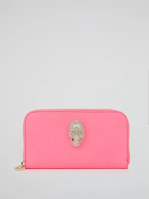 Pink Crystal Skull Continental Wallet