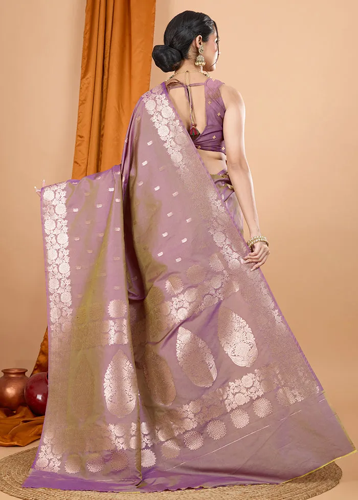 Pink Spun Silk Saree With Blouse Piece