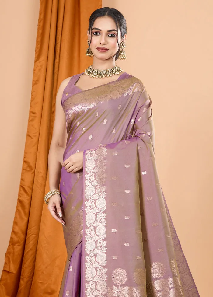 Pink Spun Silk Saree With Blouse Piece