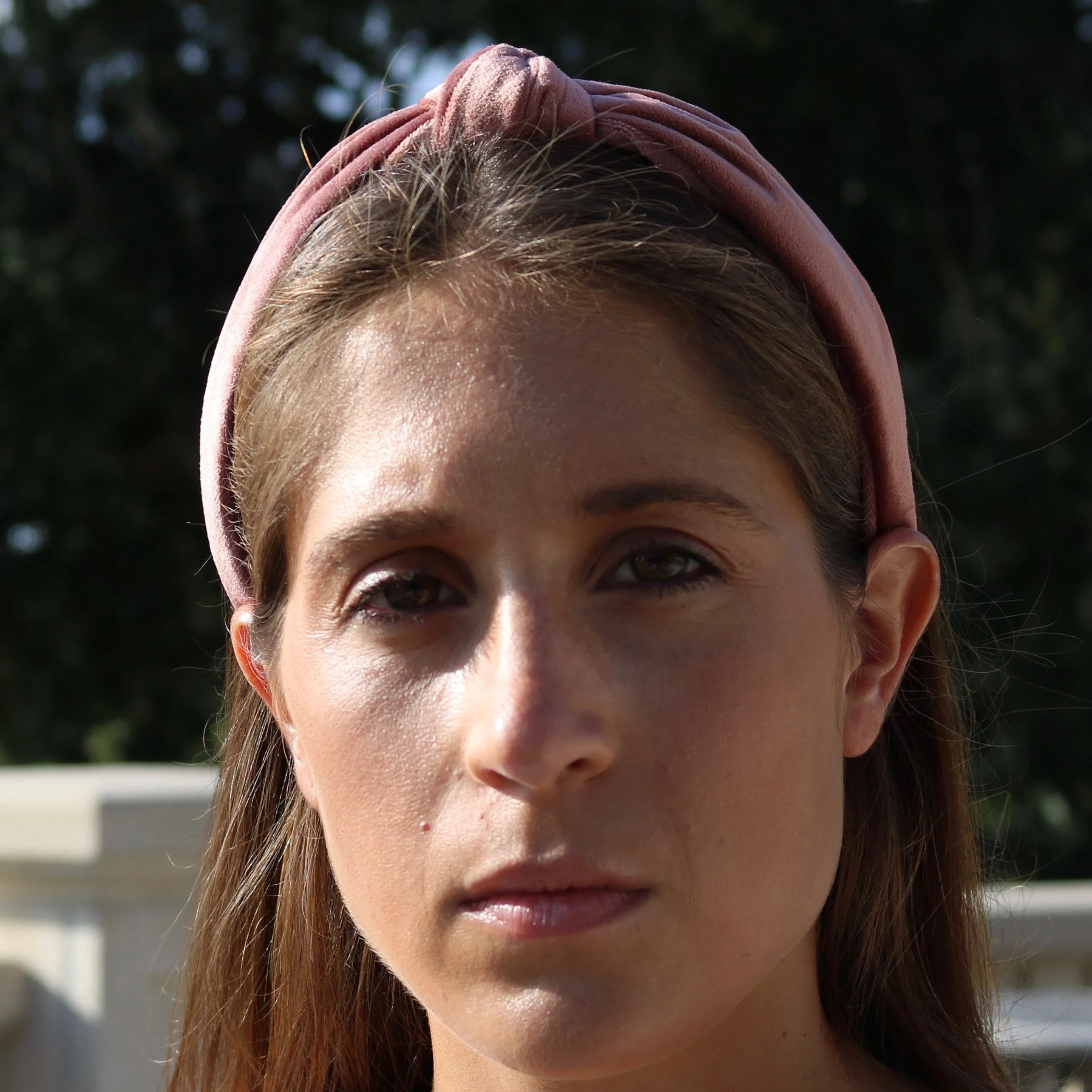 Pink Velvet Knot Headband