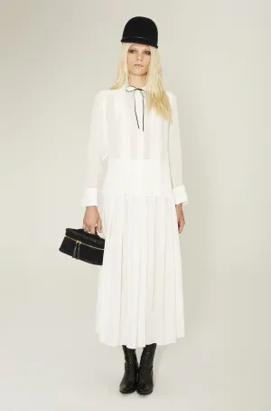 Pleated Blouse & Long Pleated Skirt