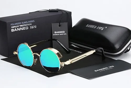 polarized Round Metal Sunglasses UV400 Men's Sunglasses