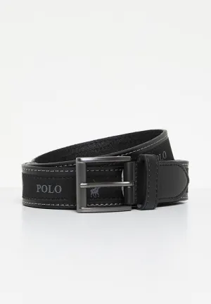 Polo Alessandro Coated Leather Belt  Black