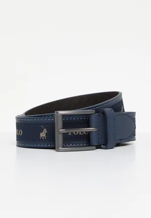 Polo Alessandro Coated Leather Belt Navy