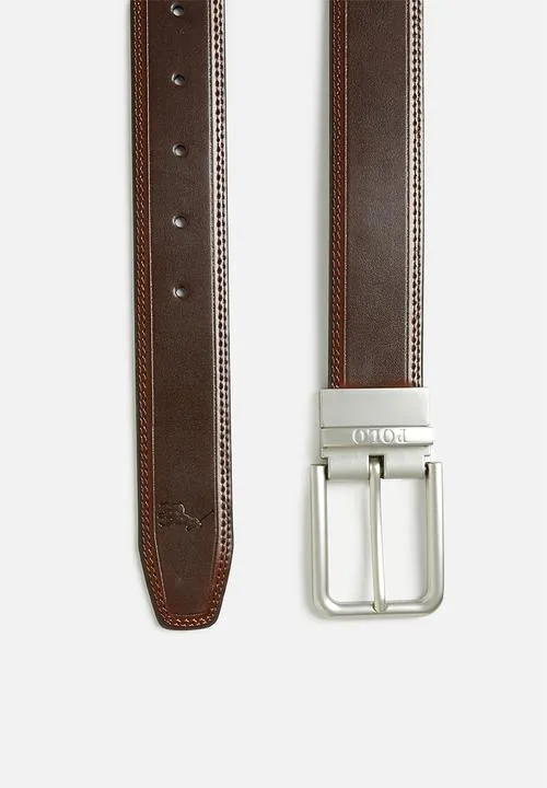 Polo Perry Coated Leather Belt Black/ Brown
