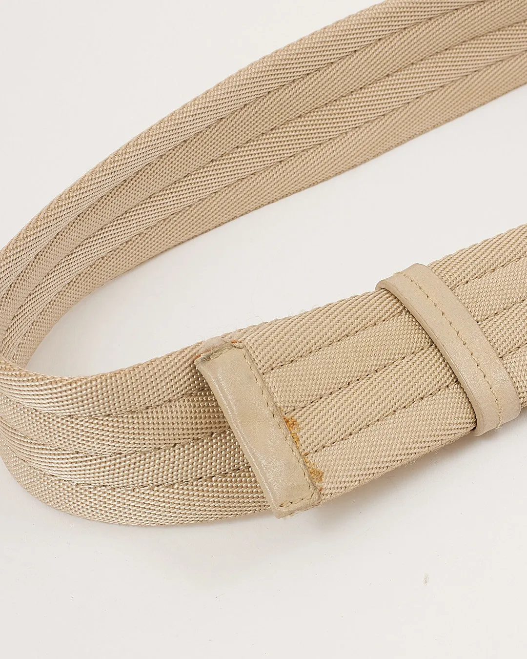 Prada Beige Nylon Logo Buckle Belt - 28/70
