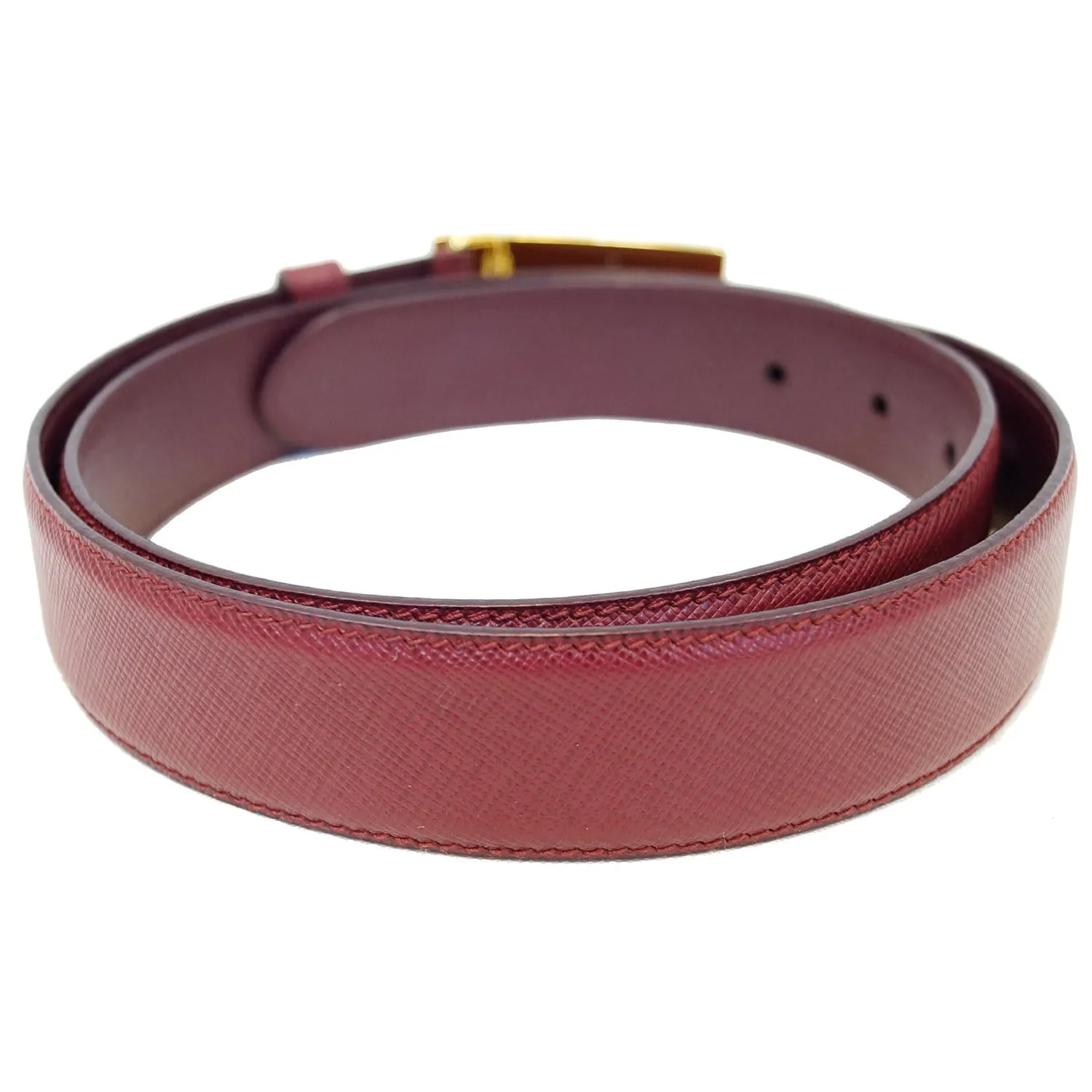 PRADA Saffiano Leather Logo Belt Red 34/85