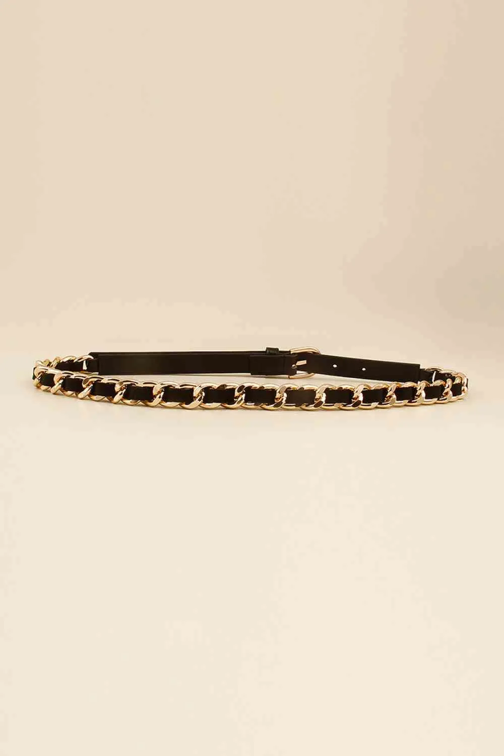 PU Chain Skinny Belt