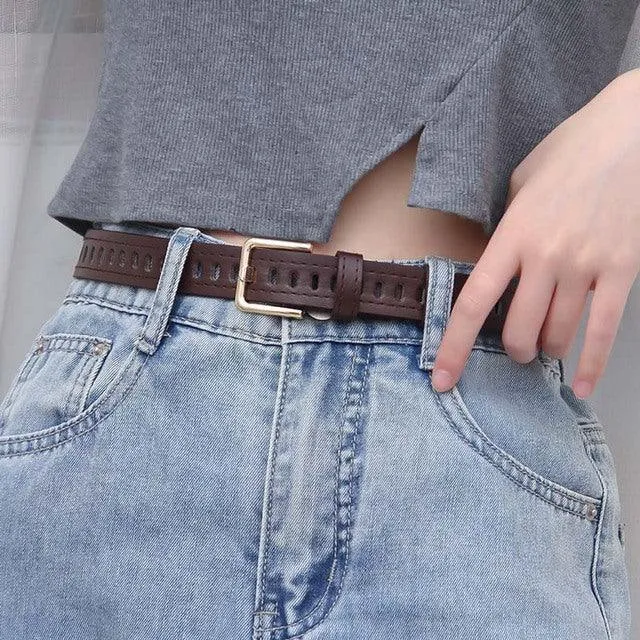 PU Leather Dress Belts Skinny Thin Women Waist Belts Strap