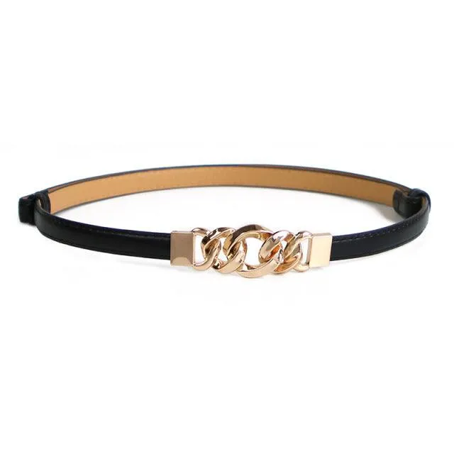 PU Leather Dress Belts Skinny Thin Women Waist Belts Strap