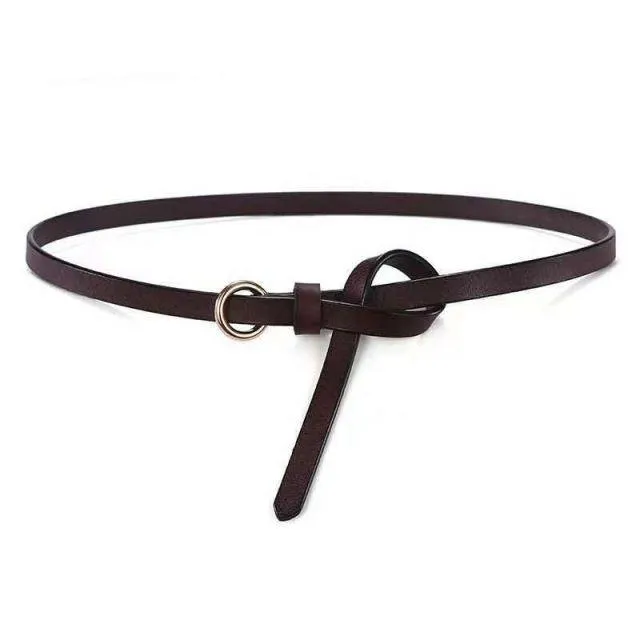 PU Leather Dress Belts Skinny Thin Women Waist Belts Strap