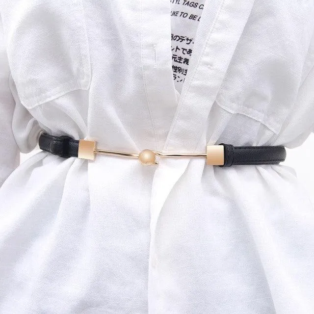 PU Leather Dress Belts Skinny Thin Women Waist Belts Strap
