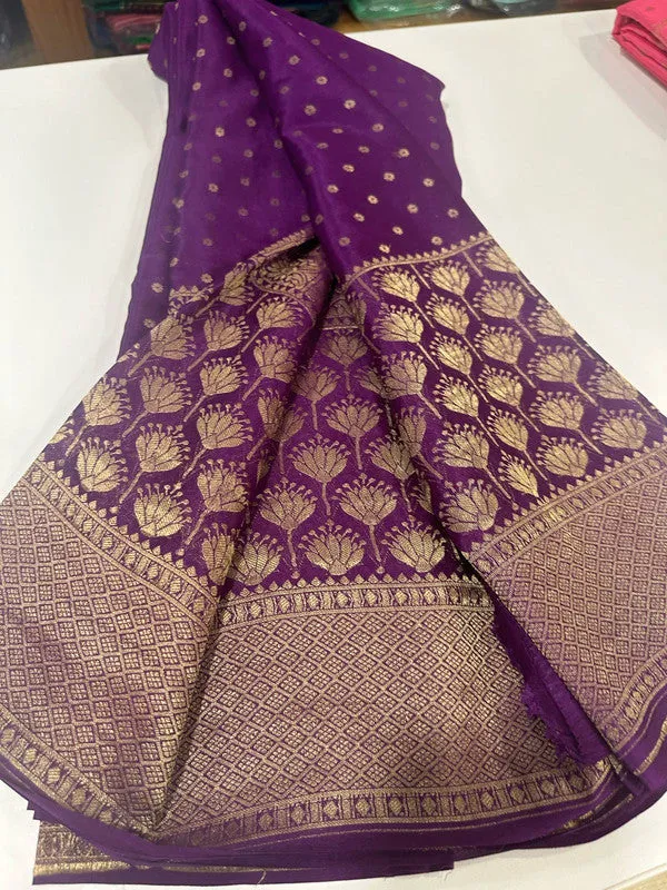 Pure Mysoore Silk Saree with Beautiful Broad Border